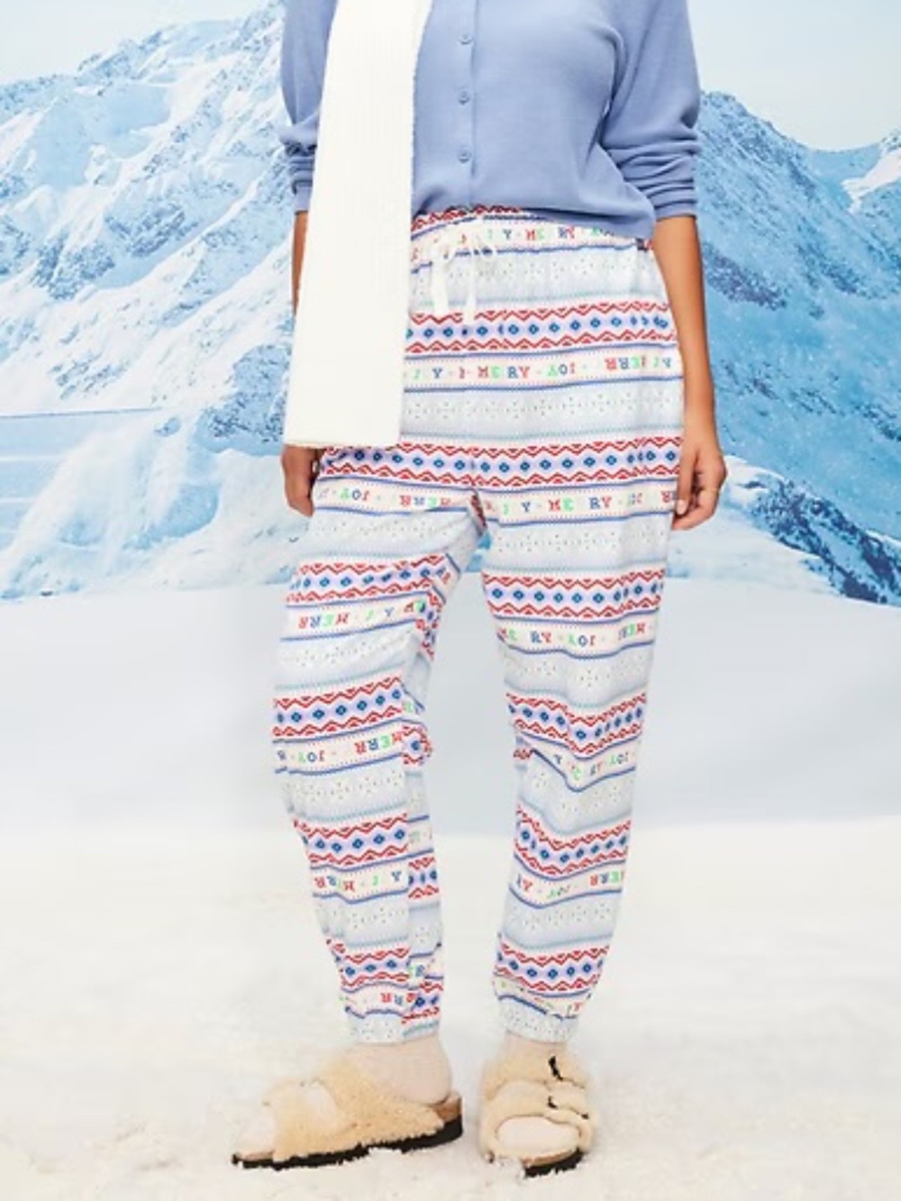 Old Navy Festive Fairisle High-Waisted Printed Flannel Pajama Jogger